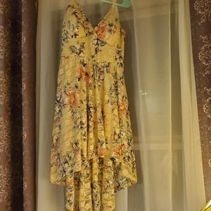 Yellow Floral High Low Dress